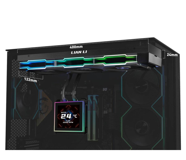 Lian Li HydroShift II LCD-S 360TL RGB LCD Black 3x120mm - 1486803 - zdjęcie 5